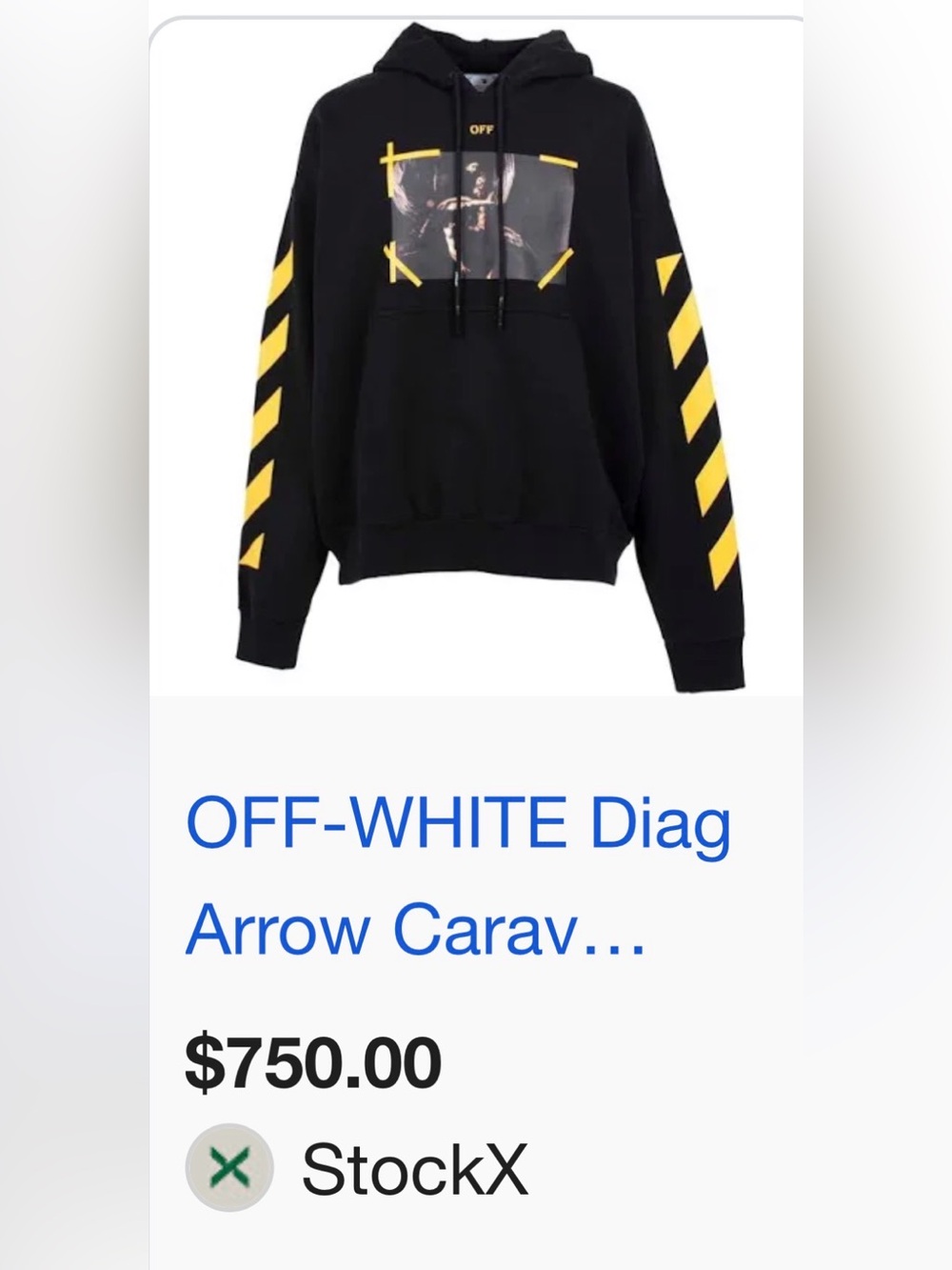 Off-White Caravaggio-Print Hoodie, featuring a classic painting graphic🔥New! XXL - Picture 5 of 7